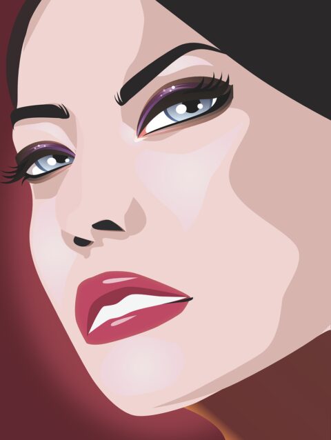face, a woman, graphics