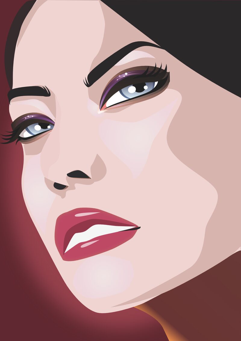 face, a woman, graphics