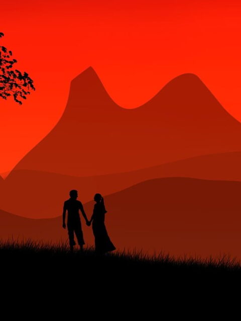 tree, couple, man