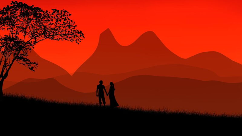tree, couple, man