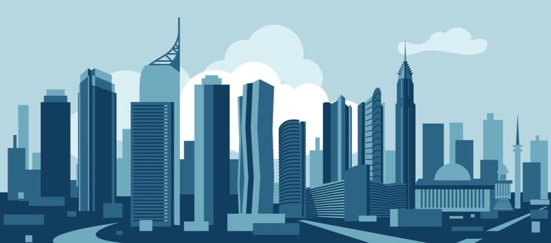 city, vector, structure