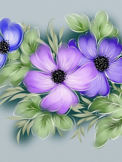 flowers, vector, illustration