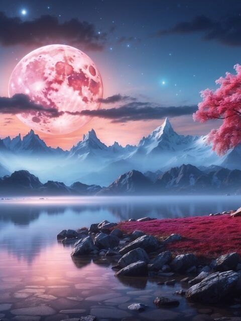 ai generated, japan, lake