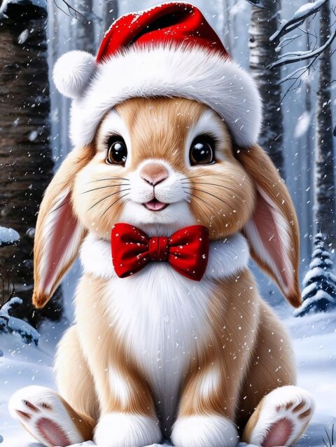 rabbit, bunny, christmas