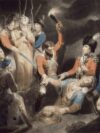 painting of man holding person's hand