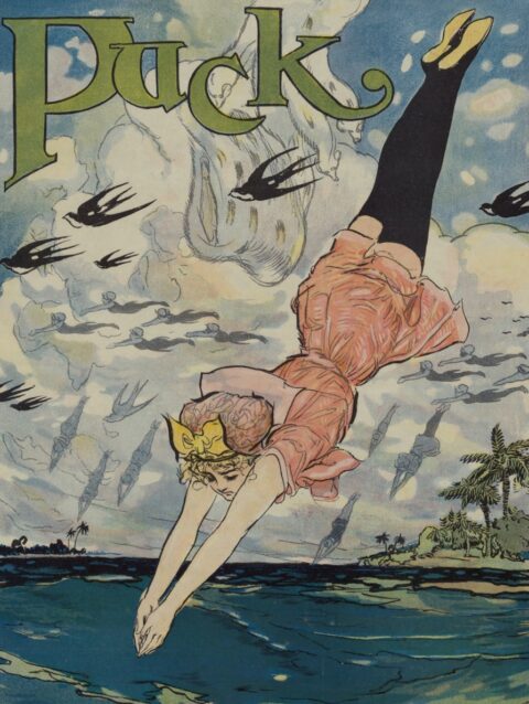 From Maine to Florida. Cartoon illustration by Gordon Ross and published for Puck Magazine, 1911.